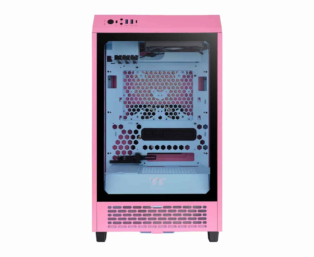 (image for) Thermaltake The Tower 200 Bubble Pink Mini-ITX PC Gaming Case + LCD Panel Kit Bundle